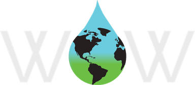 World Of Water Consultancy Ltd's Logo, a W with planet Earth as the O and a second W, WOW.